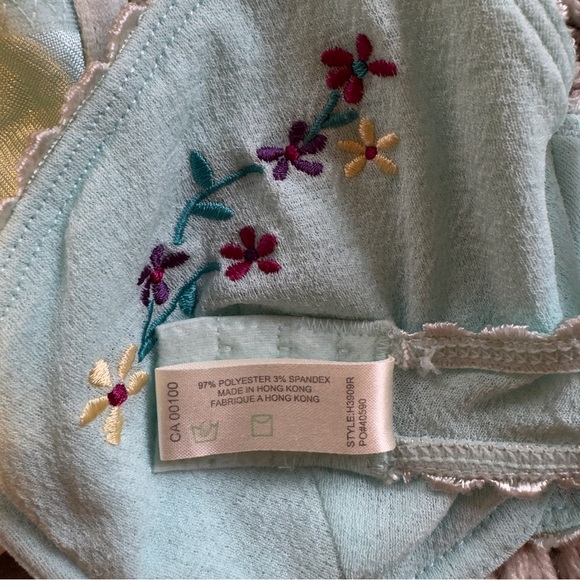 Y2K | Request | Embroidered Light Aqua Underwire Bra - Women Intimates | 34A - Picture 4 of 4